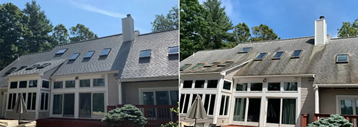 A Retired Couple`s Revitalization: How HiCleaners Restored Our Home in Lynnfield, MA with Roof Soft Washing and Exterior House Washing.