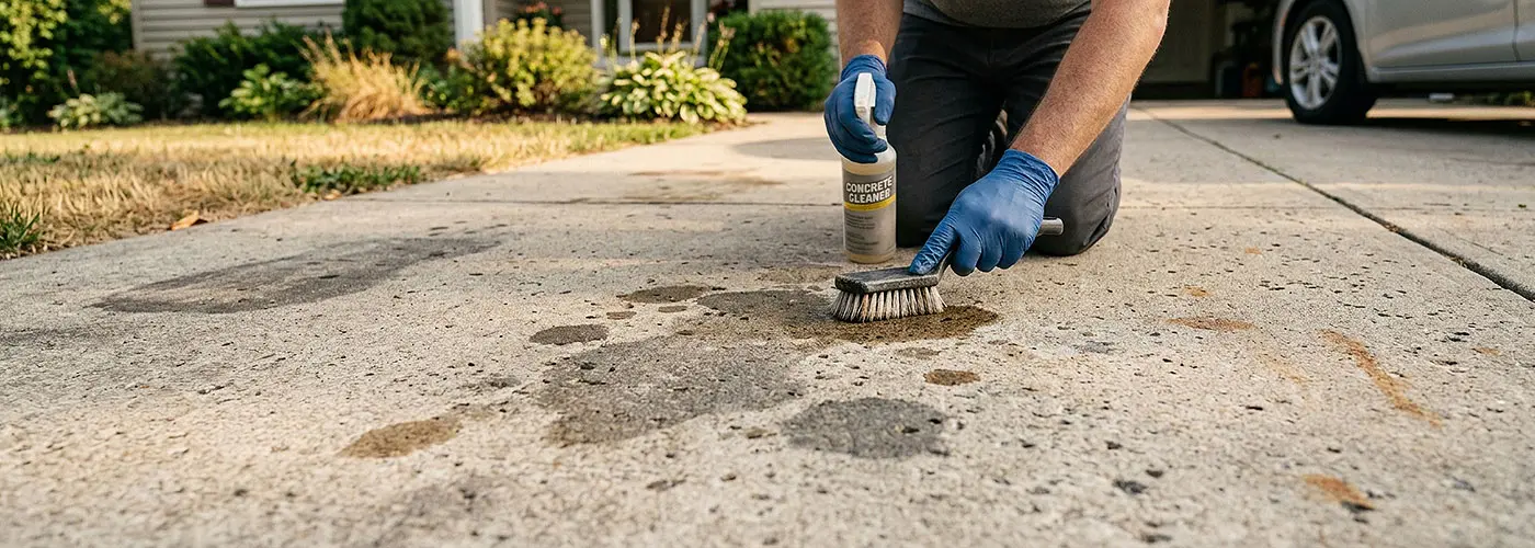 How to remove oil stains from a driveway after a long summer
