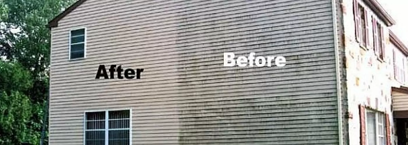 Siding restoration with pressure washing