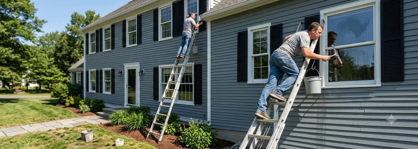 The dangers of ladder use: Why window cleaning is not a DIY job for two-story homes