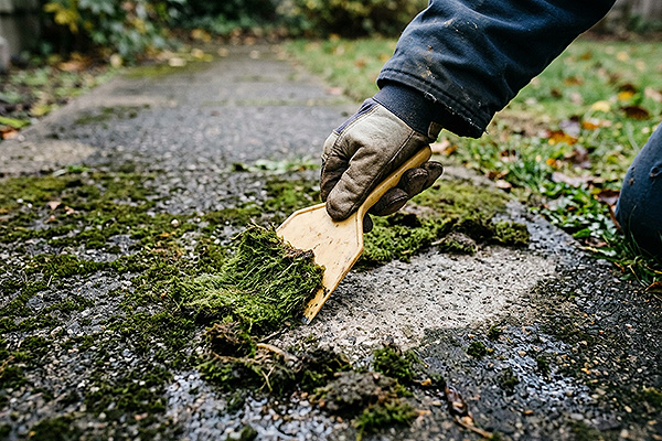 How to clean moss off a walkway or patio, step by step