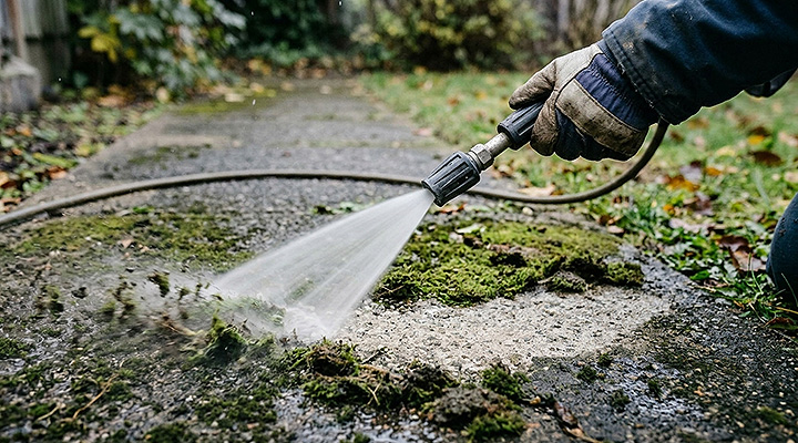 Pressure washing concrete: match the pressure to the surface